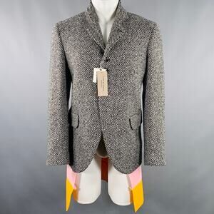 COMME des GARCONS HOMME PLUS Size M Black White Tweed Jacket
